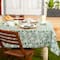 Artichoke Green Floral Print Outdoor Tablecloth, 60" x 84"